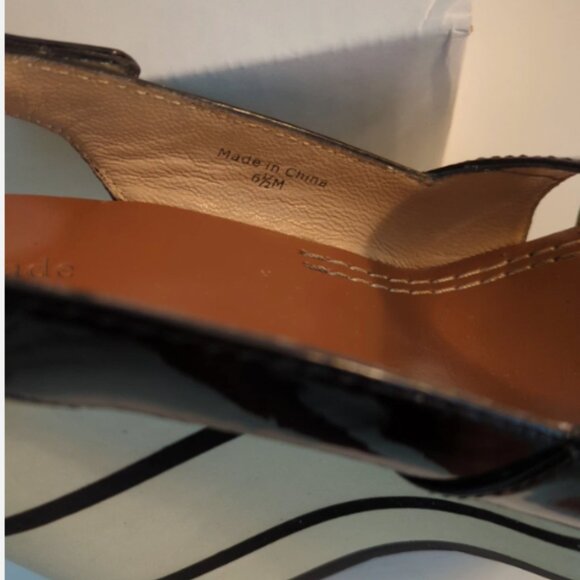 Kate Spade Black & Cream Striped Platform Shoes, Size 6.5, EUC - Picture 7 of 7